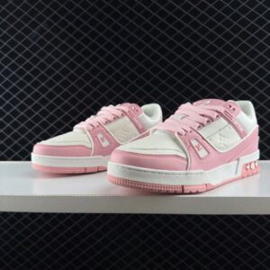 Louis Vuitton LV Trainer Sneakers in pink and white, us size 10